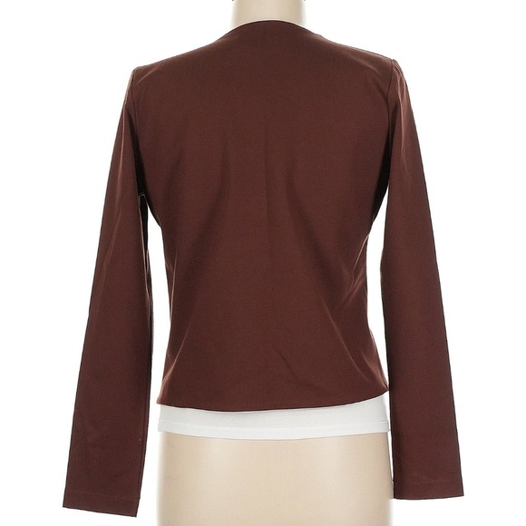 Ripley Rader Chocolate Brown Ponte Knit Bolero Blazer Medium - Picture 2 of 12